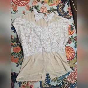 BB Dakota old-timey pale yellow blouse